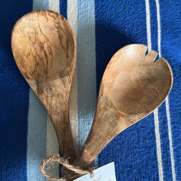 Jodhpuri Wooden Salad Server Set - Picture 2 of 4